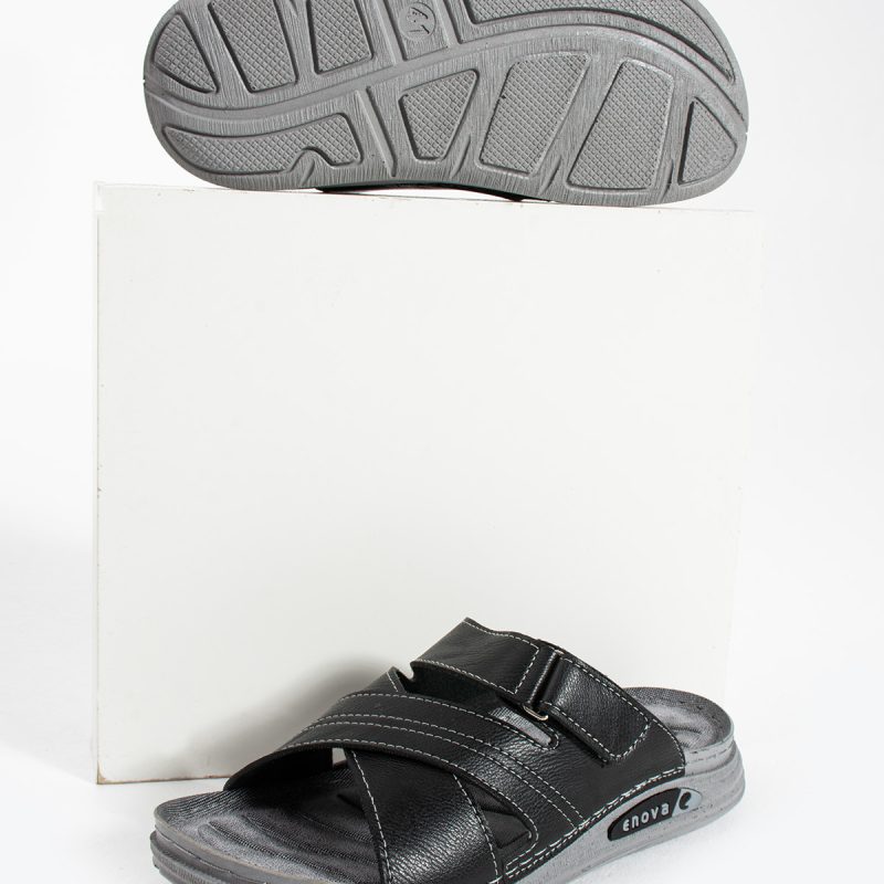 Birrbazaar Erkek Ortopedik Cırtlı Ayarlanabilen Dikişli Rahat Şık Dışarı Içeri Deri (SUNİ) Terlik