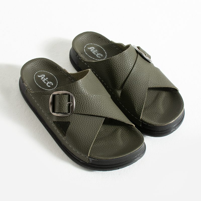 Erkek Ortopedik Hafif Yüksek Esnek Rahat Taban Dikişli Deri (SUNİ) Şık Ev Dışarı Erkek Terliği