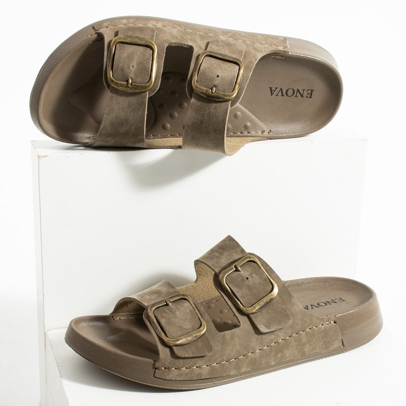 Erkek Deri (SUNİ) Ortopedik Sade Rahat Taban Dikişli Şık Ev Dışarı Erkek Terliği